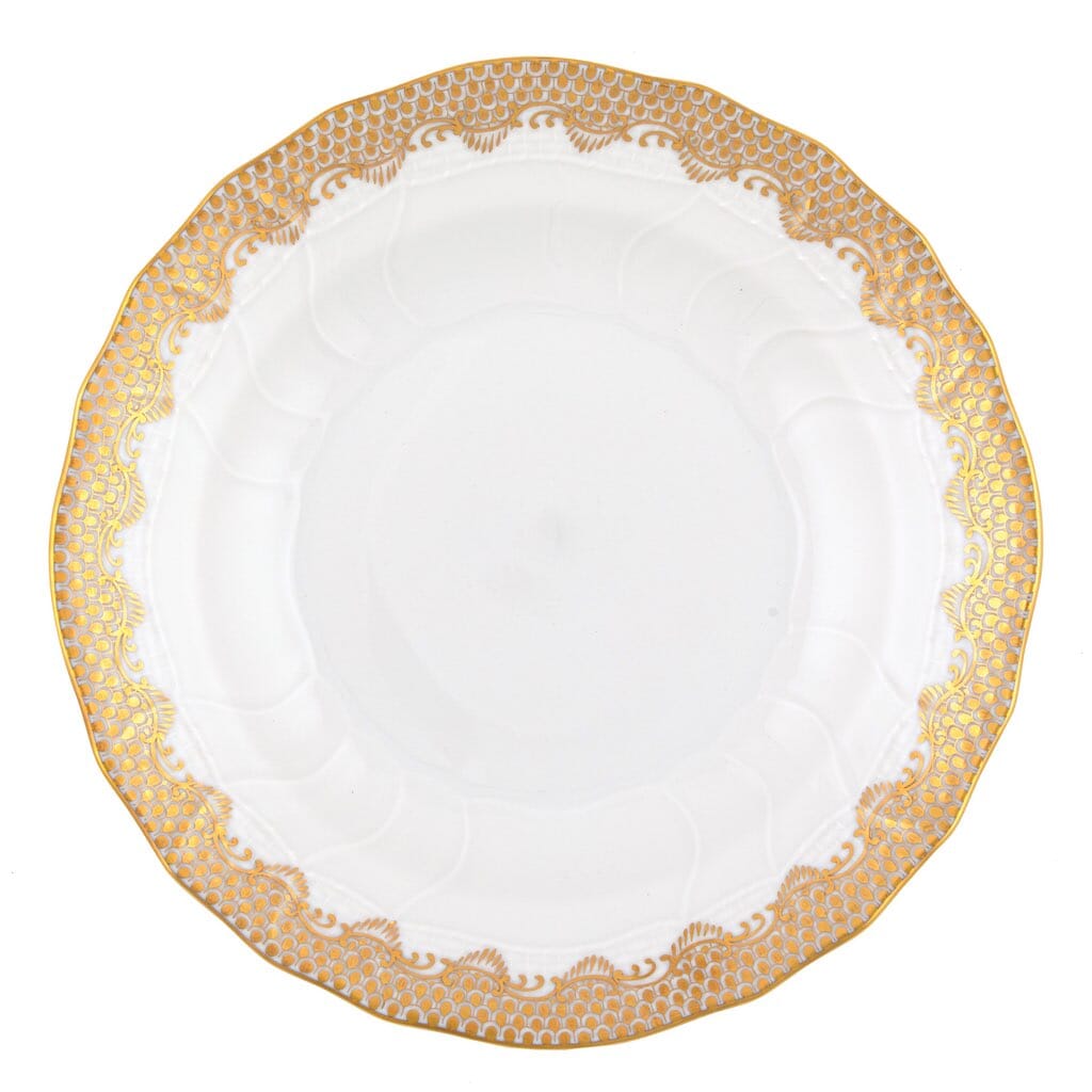 Exquisite Herend Dessert Plate with Fish Scale Pattern