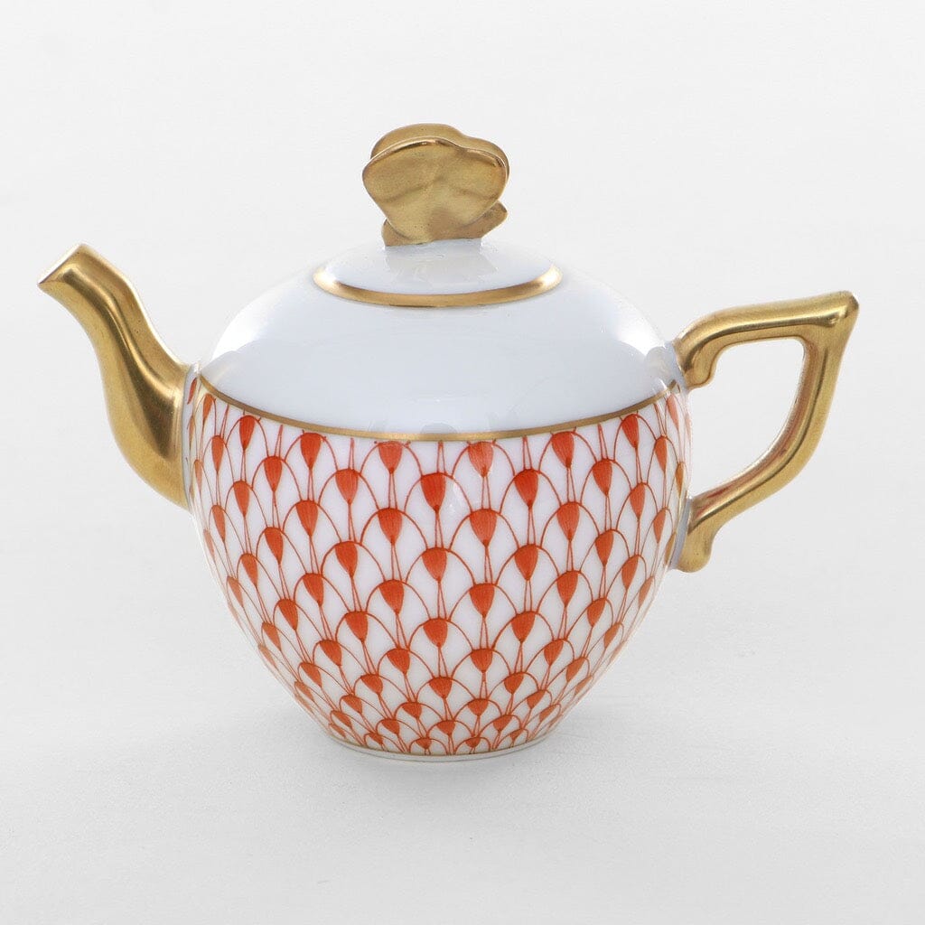 Handmade and Hand - painted Herend Porcelain Teapot Figurine 2023