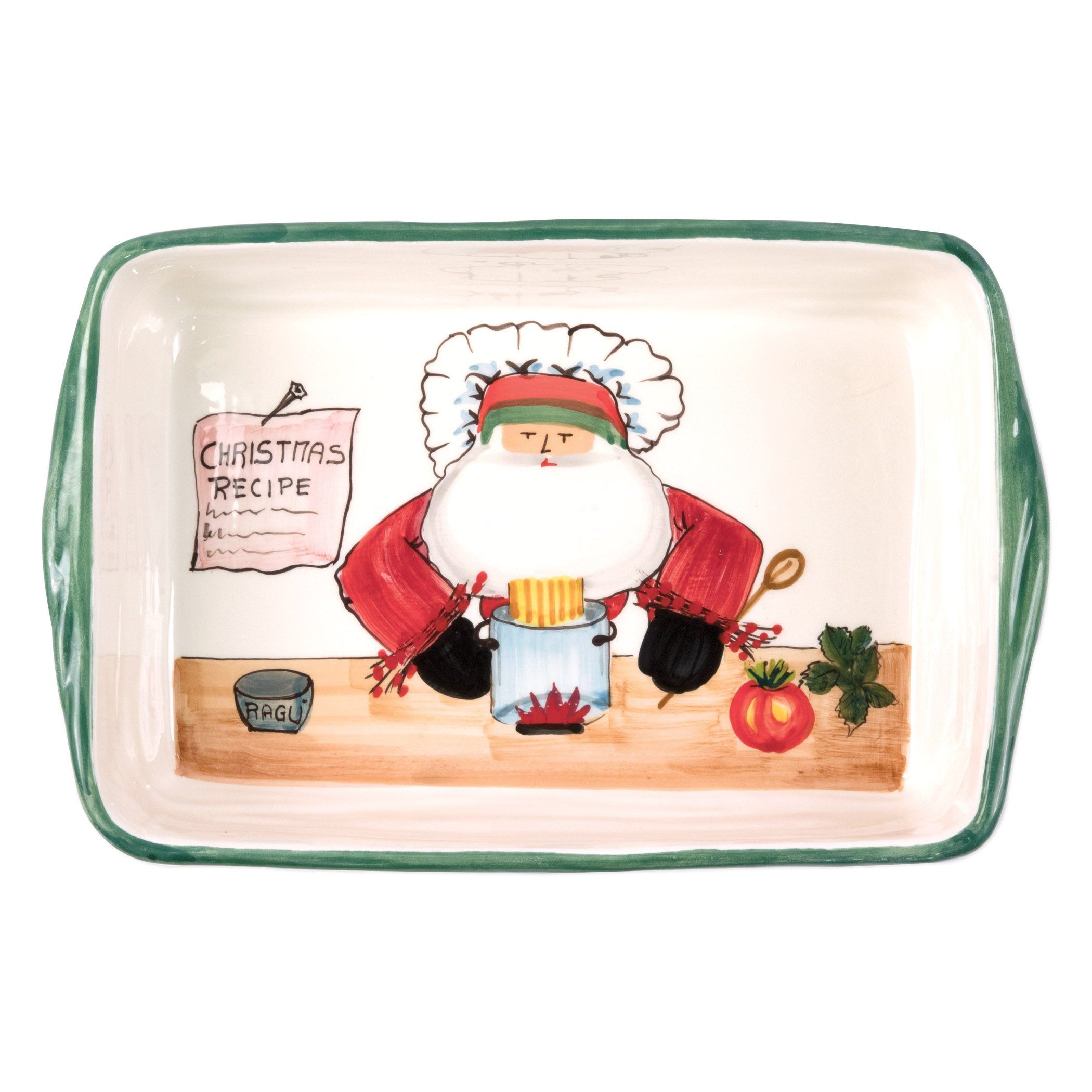 Vietri Chef-Inspired Rectangular Baker from the Old St. Nick Holiday Collection
