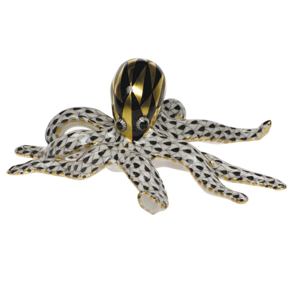 Exquisite Handmade Herend Octopus Porcelain Figurine