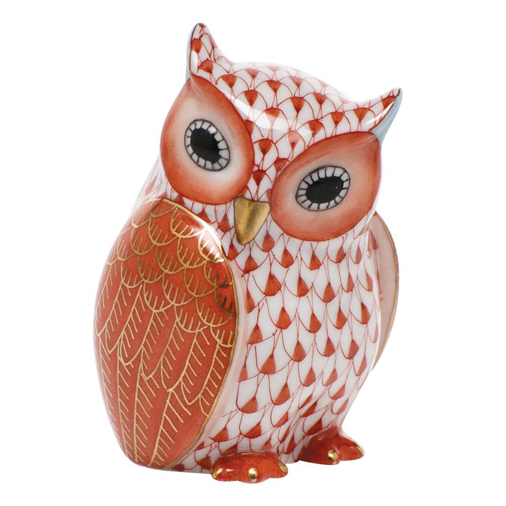 Handmade Hungarian Herend Mother Owl Porcelain Figurine