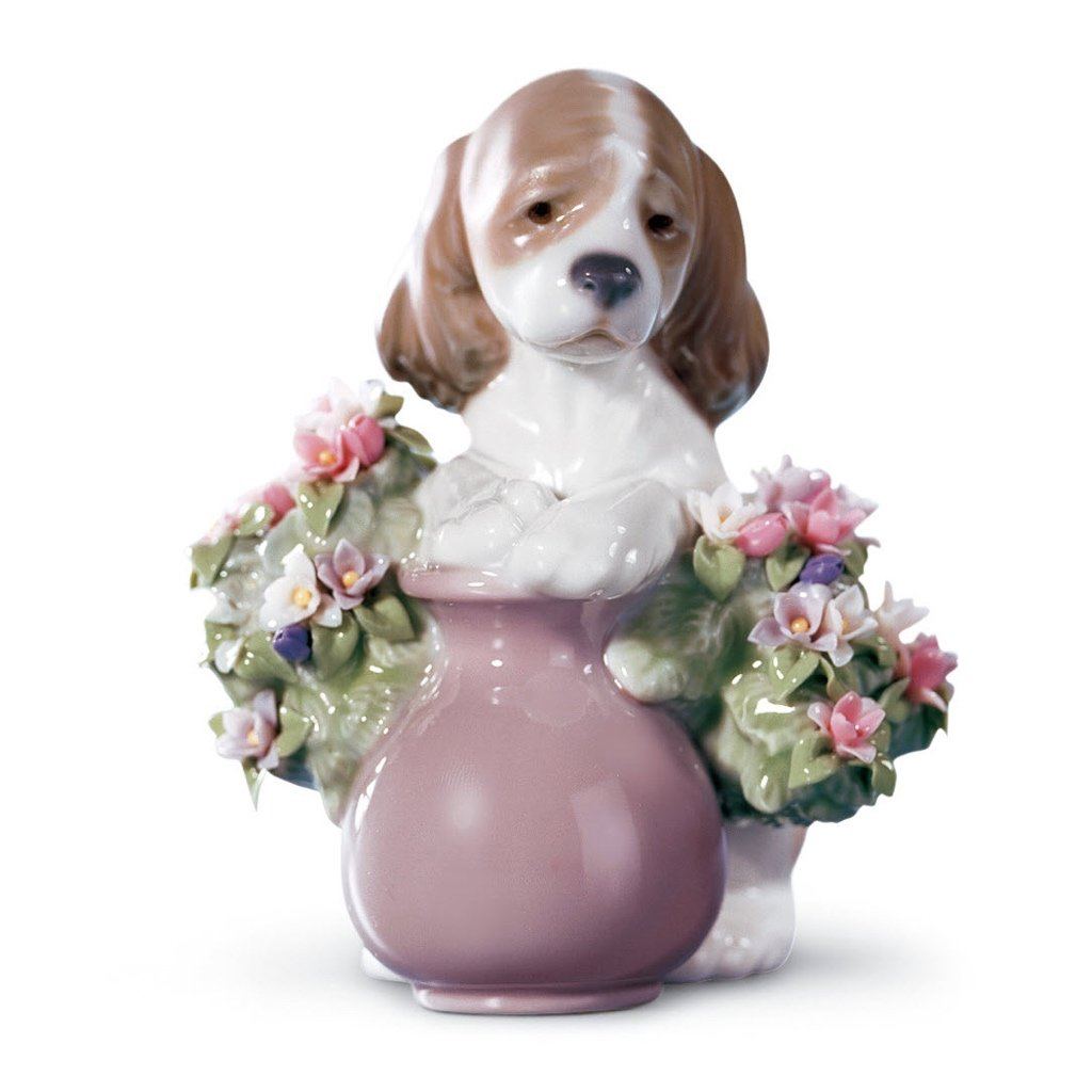 Exquisite Handmade Lladro Porcelain 'Take Me Home' Puppy Figurine