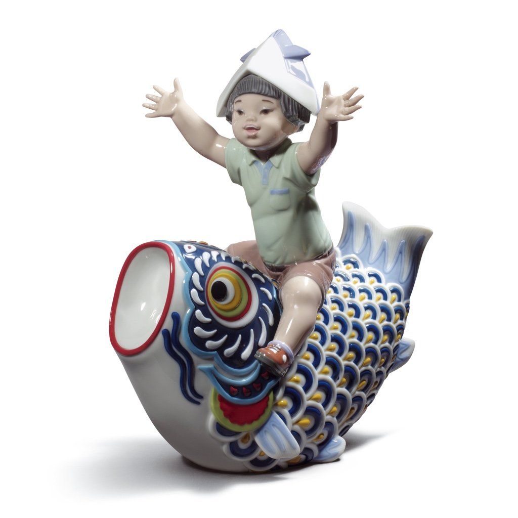 Limited Edition of 3500 Lladro Handmade Porcelain Figurine for Happy Boy's Day