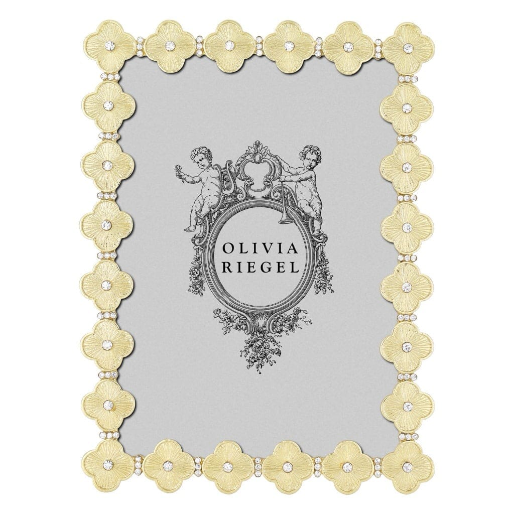 Luxurious Gold Clover 5 x 7 Photo Frame by Olivia Riegel