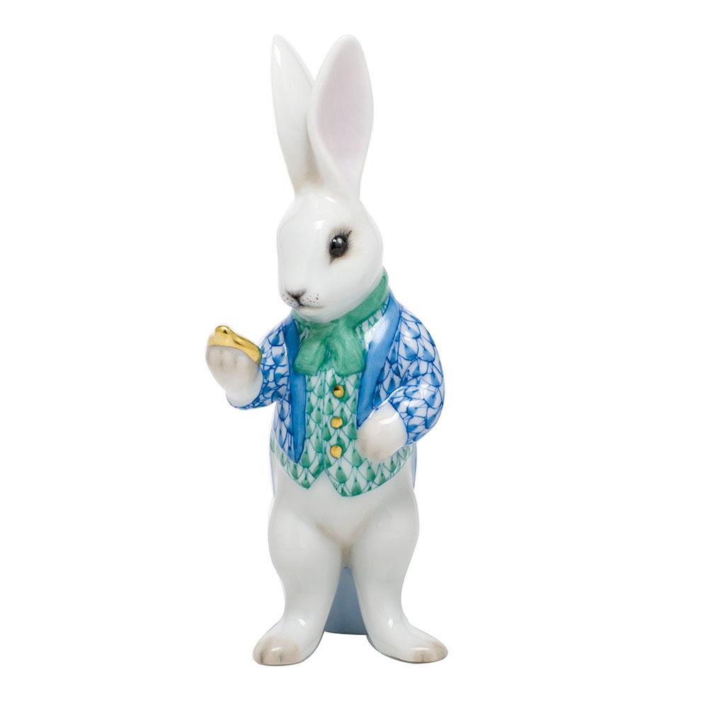 Exquisite Hand - painted Herend White Rabbit Porcelain Figurine