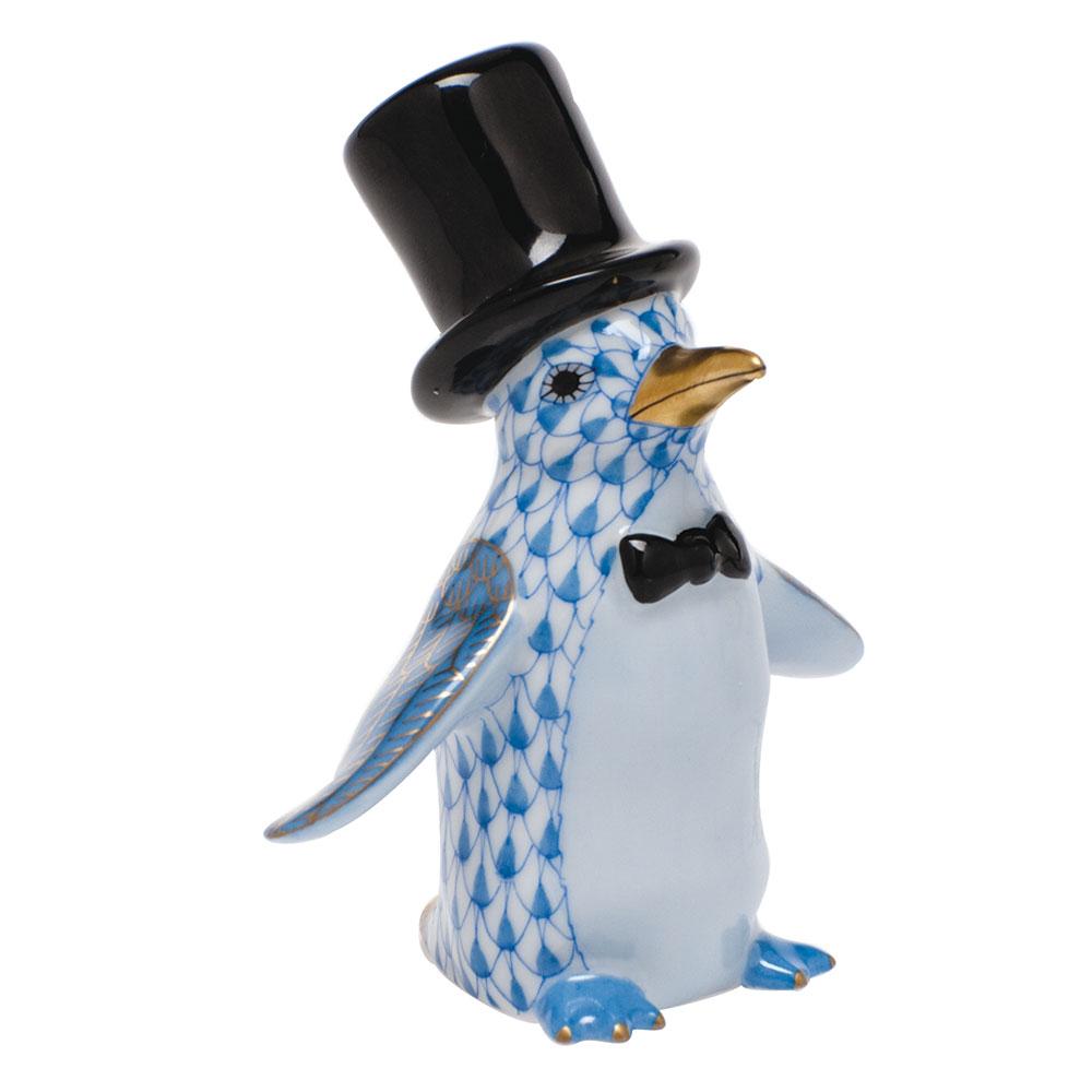 Exquisite Hand - painted Herend Tuxedo Penguin Porcelain Figurine
