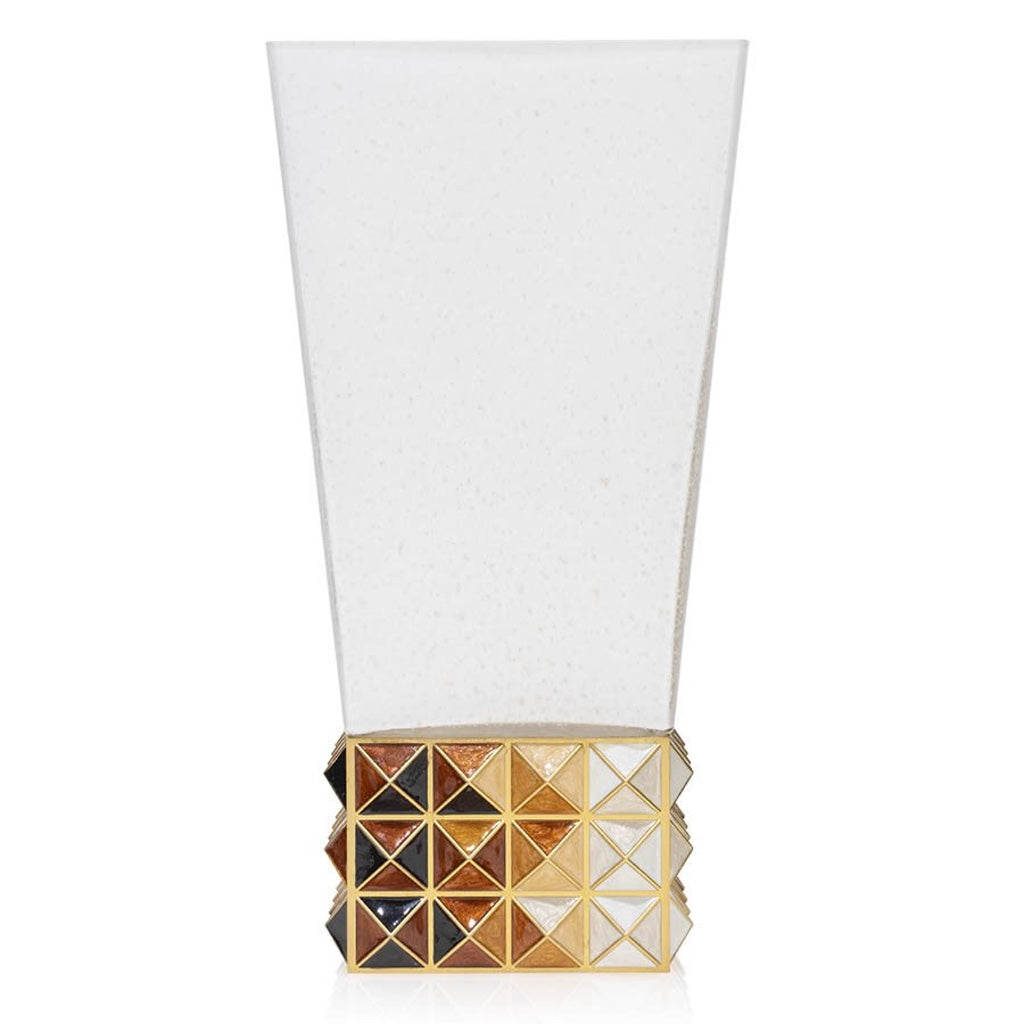Stunning Jay Strongwater Topaz Ombre Opus Pyramid Glass Vase
