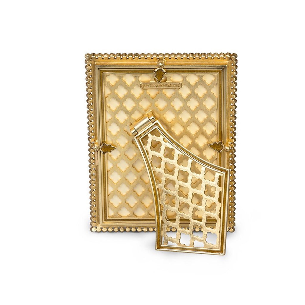 Jay Strongwater Gold-plated Lucas Stone Edge 5 x 7 Photo Frame - Ideal for Displaying Precious Memories
