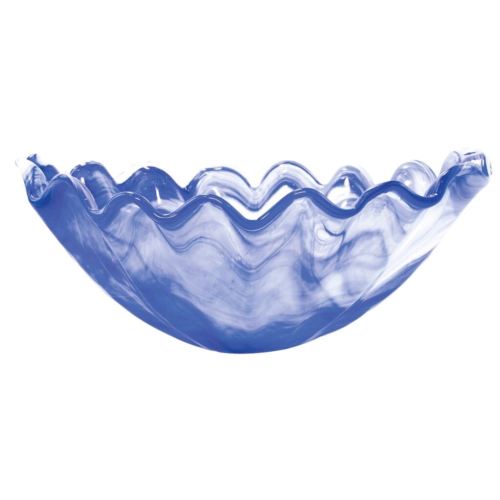 Italian Mouth - Blown Vietri Onda Cobalt Blue Glass Centerpiece