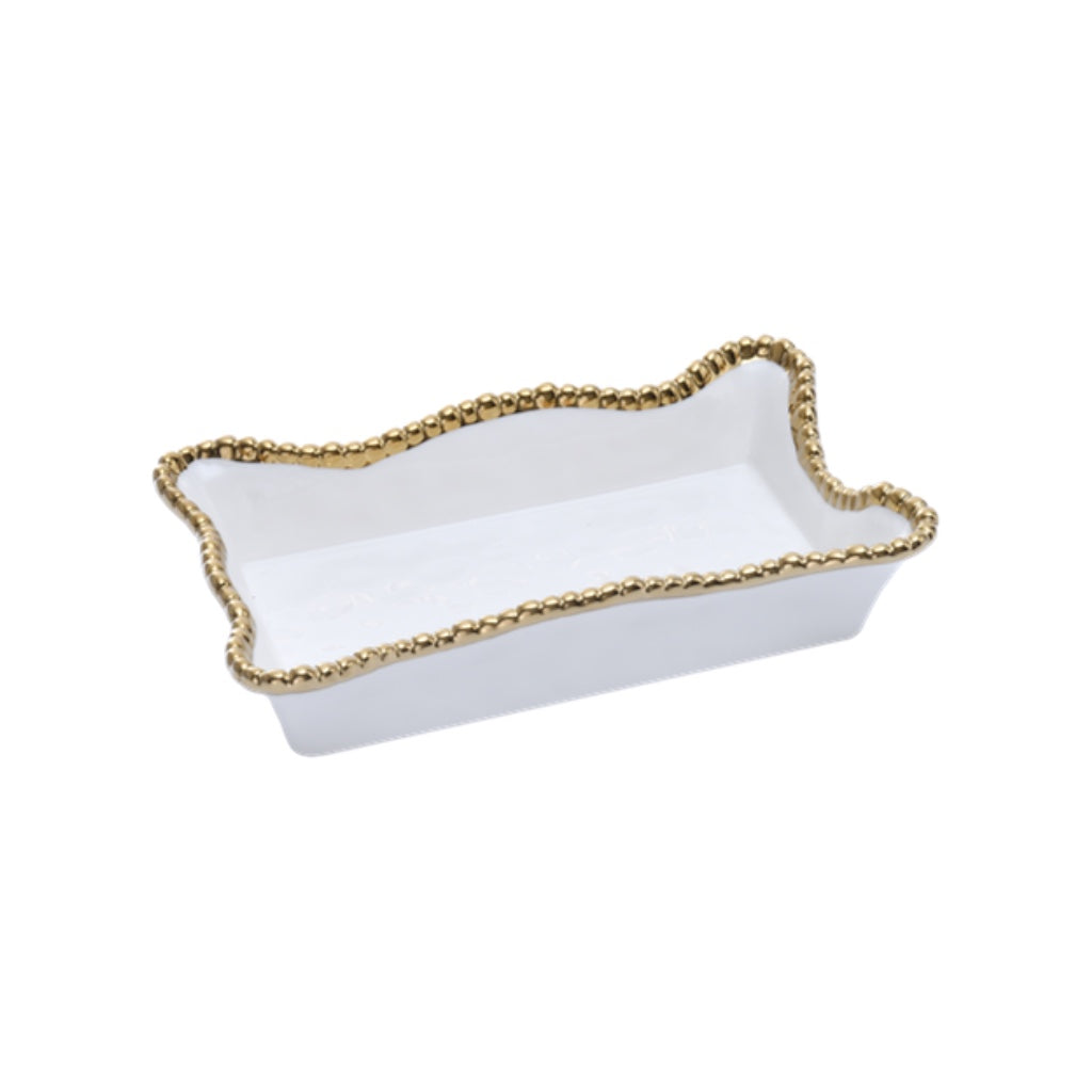 Pampa Bay Elegant Golden Titanium Beaded Rim Dinner Napkin and Guest Towel Holder