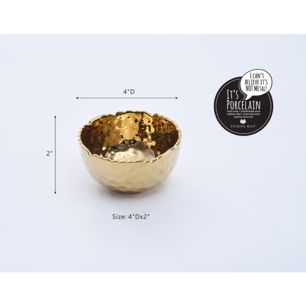 Pampa Bay High - fired Porcelain Golden Titanium Snack Bowl