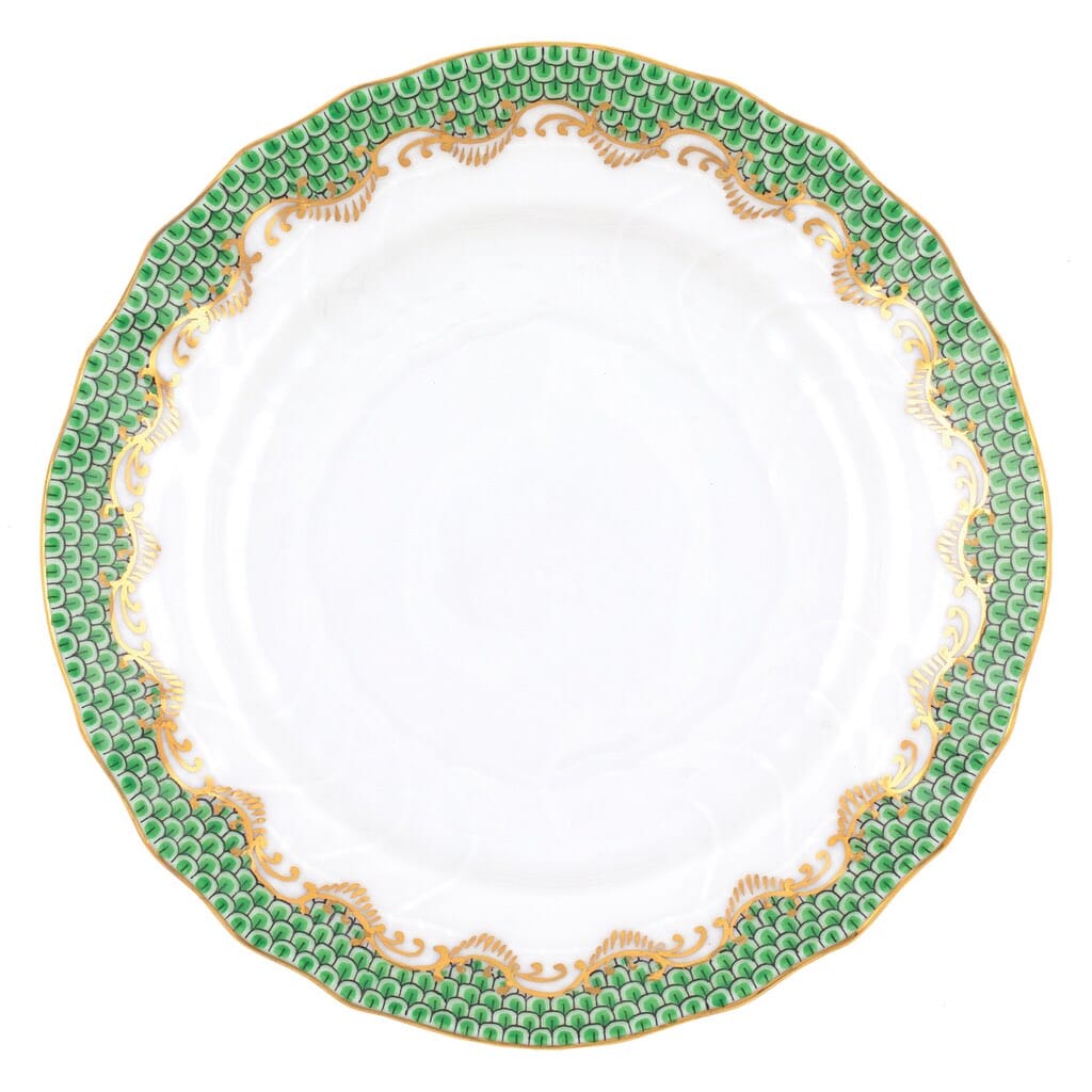 Herend 6-Inch Dishwasher-Safe Fish Scale Bread And Butter Plate with 24K Gold Accents