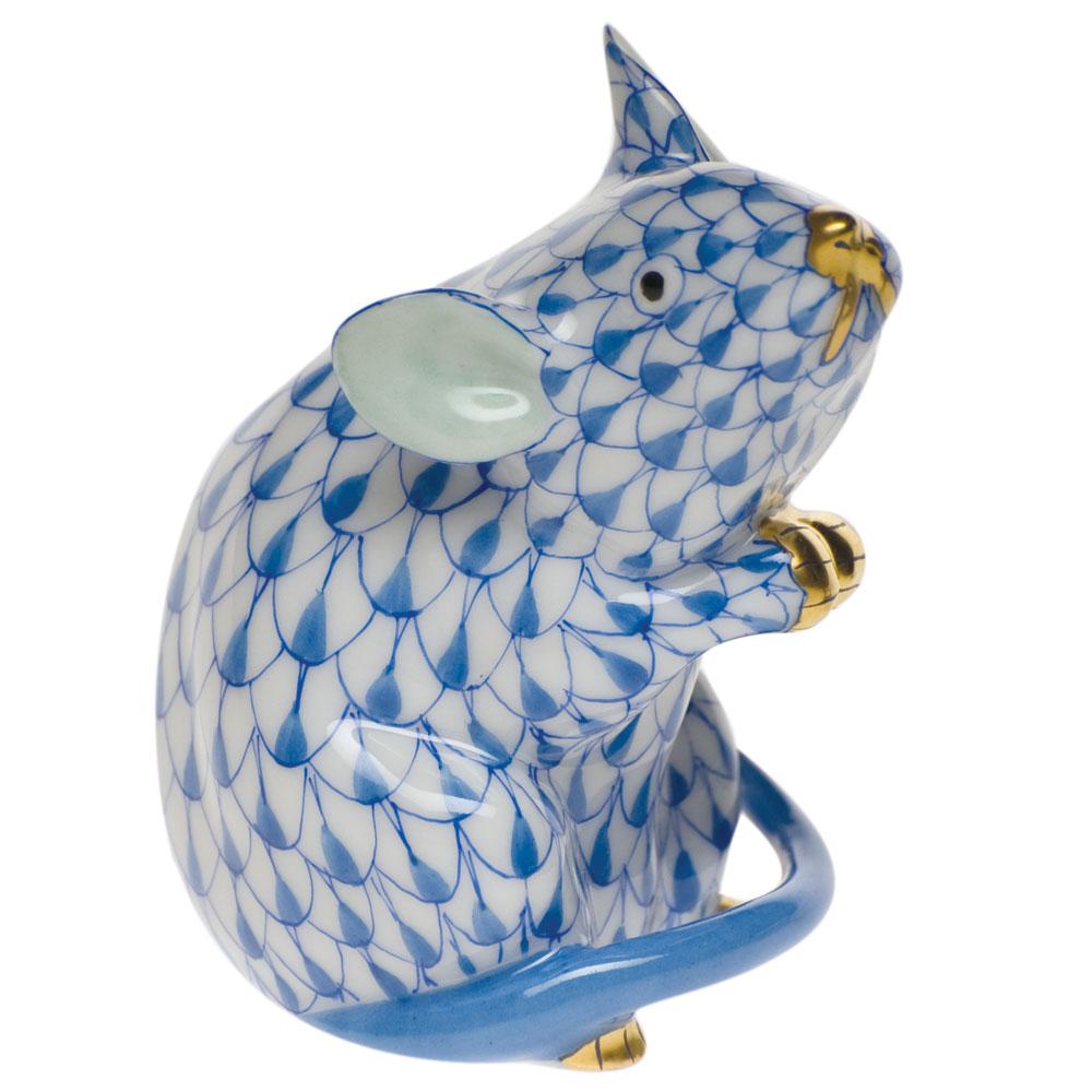 Handmade and Hand - painted Herend Porcelain Mouse Figurine