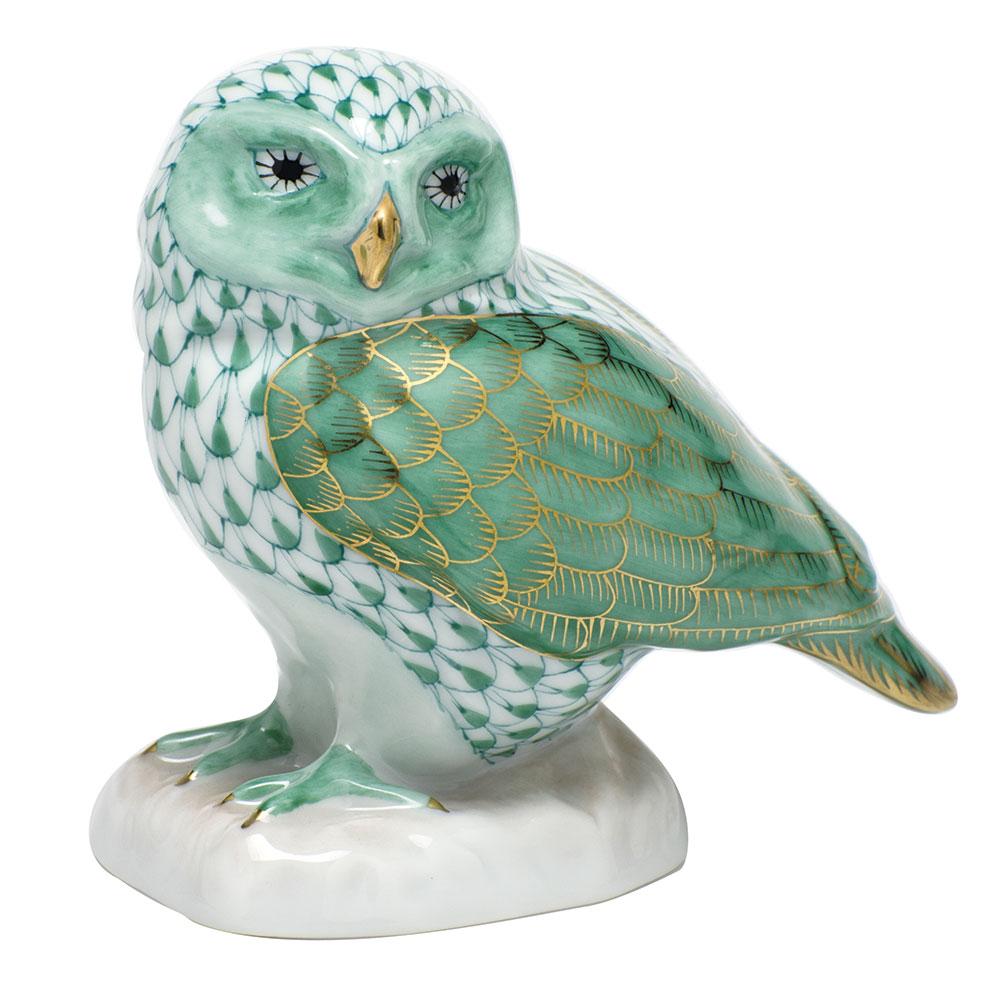Handmade Herend Burrowing Owl Porcelain Figurine