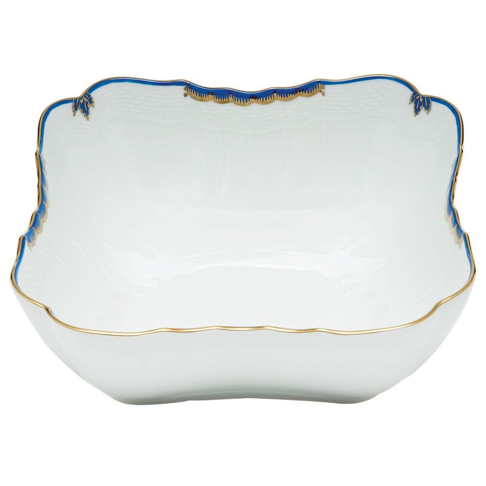 Herend Porcelain Princess Victoria Pattern Square Salad Serving Bowl