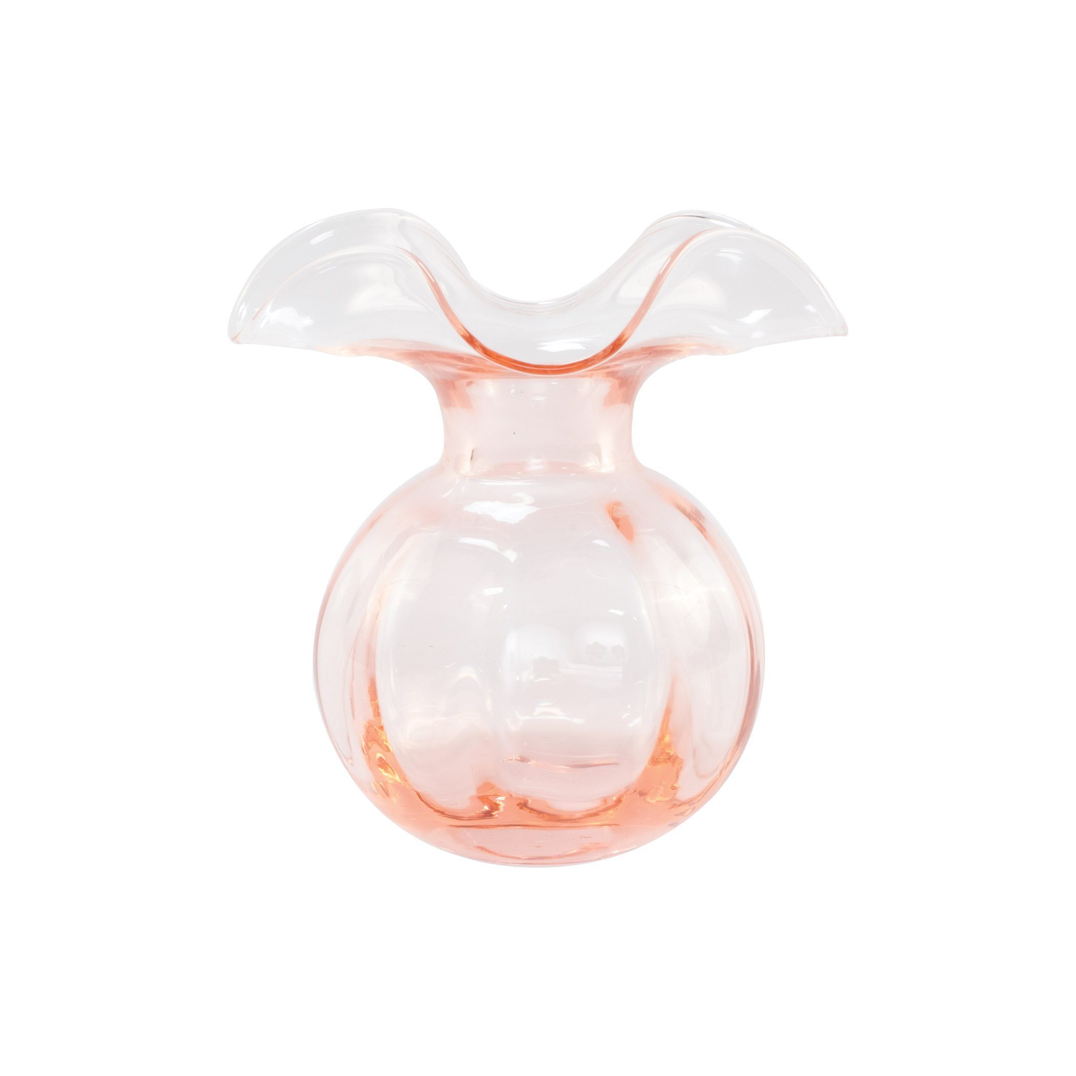 Vietri Pink Hibiscus-Inspired Mouth-Blown Glass Bud Vase