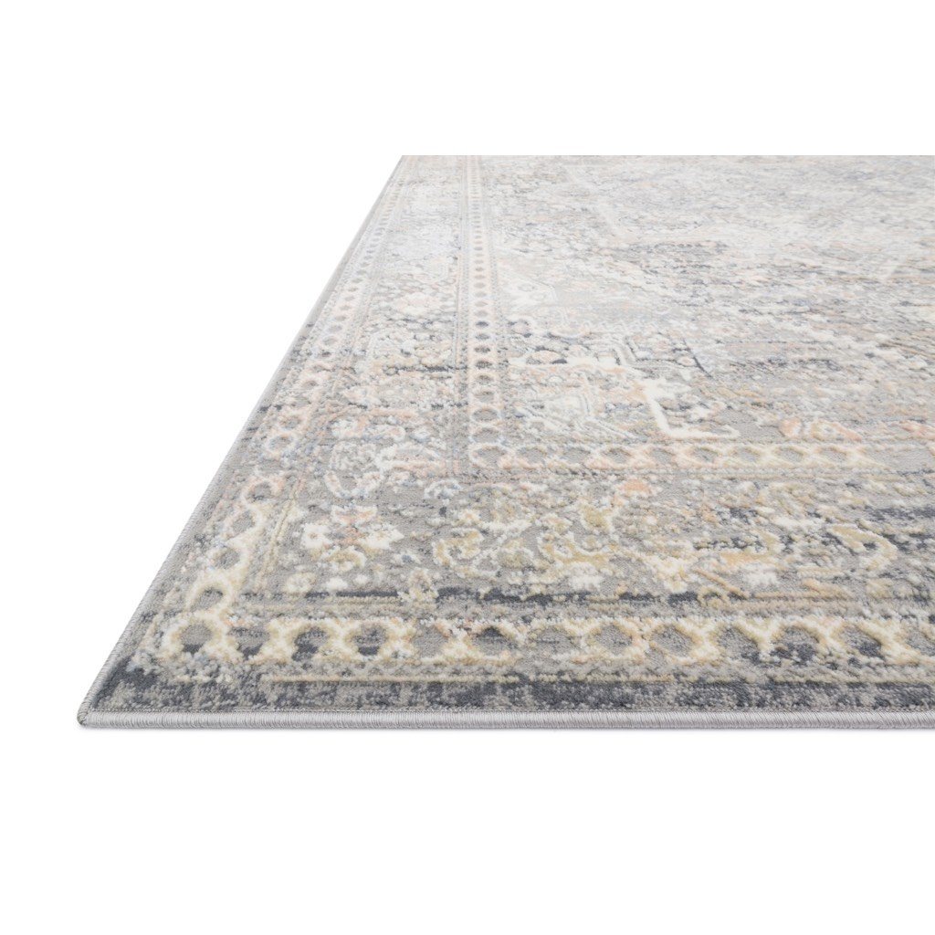 Loloi II Lucia LUC 01 Luxury Grey / Sunset Polyester-Polypropylene Area Rug
