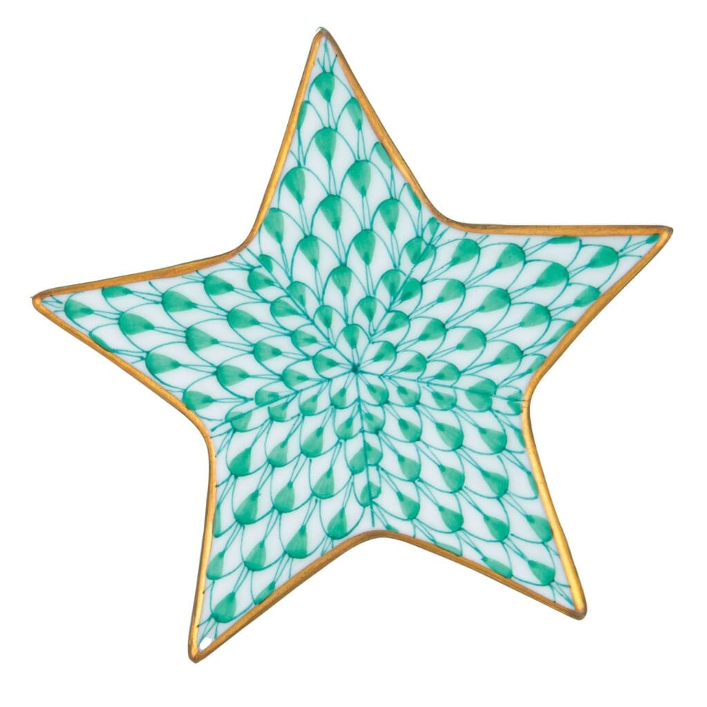 Exquisite Handmade Herend Star Figurine in 9 Vibrant Colors Trimmed with 24kt Gold