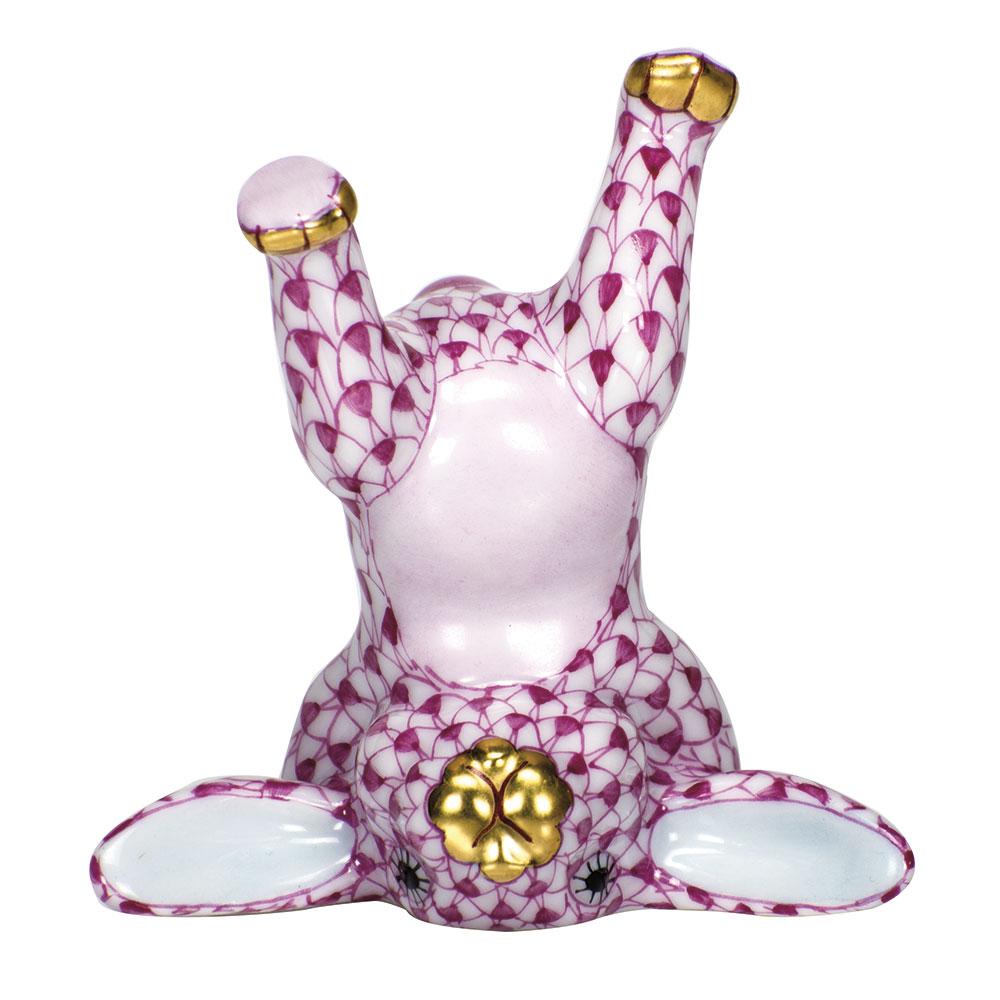 Exquisite Handmade Herend Porcelain Handstand Bunny Figurine for Collectors
