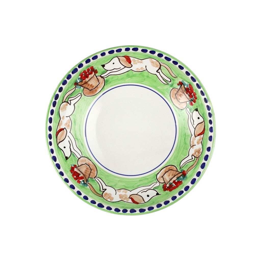 Vietri Italian Handmade Campagna Cane Coupe Style Pasta Bowl for Dining