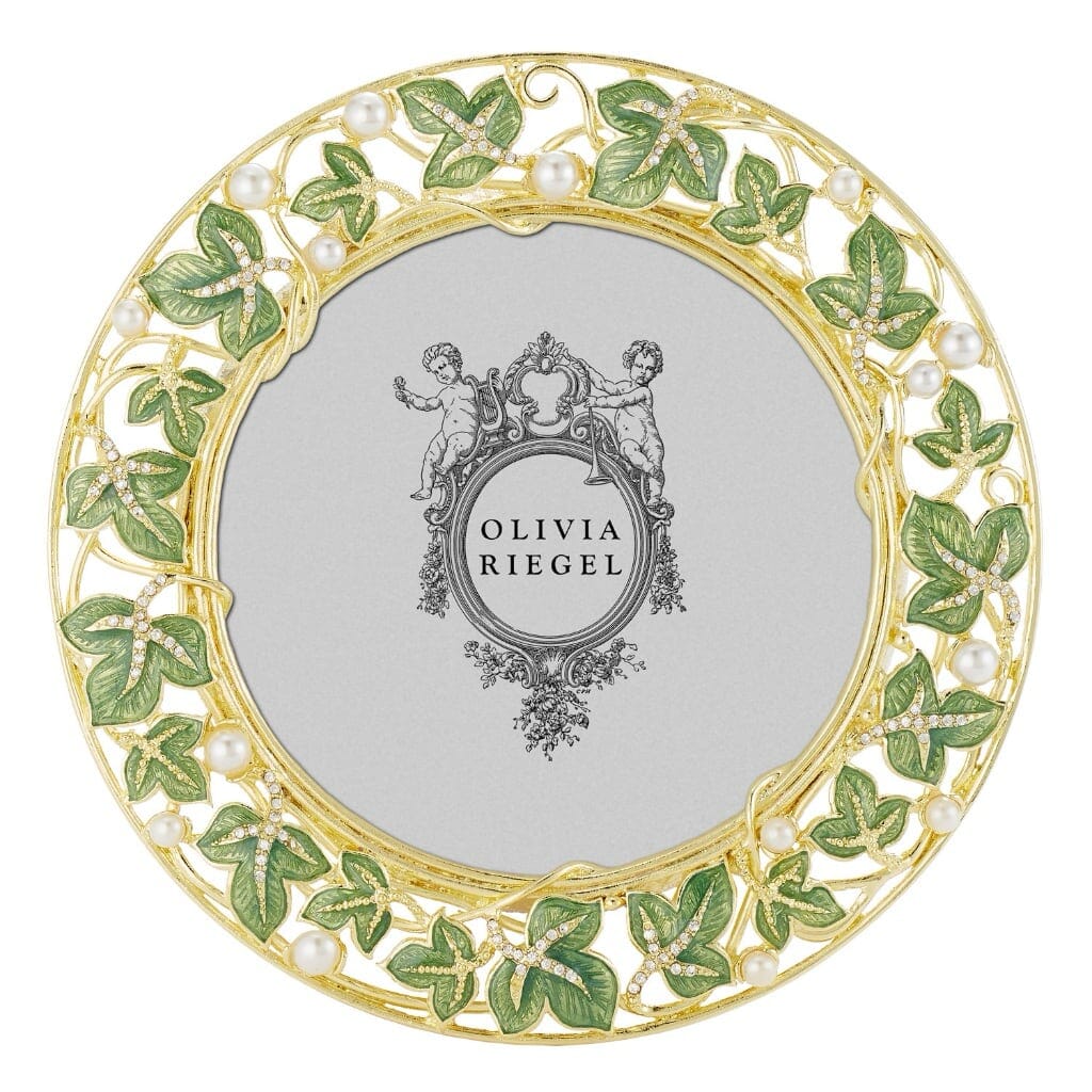 Olivia Riegel Luxury 4.5 - Inch Diameter Round Photo Frame with Ivy Design