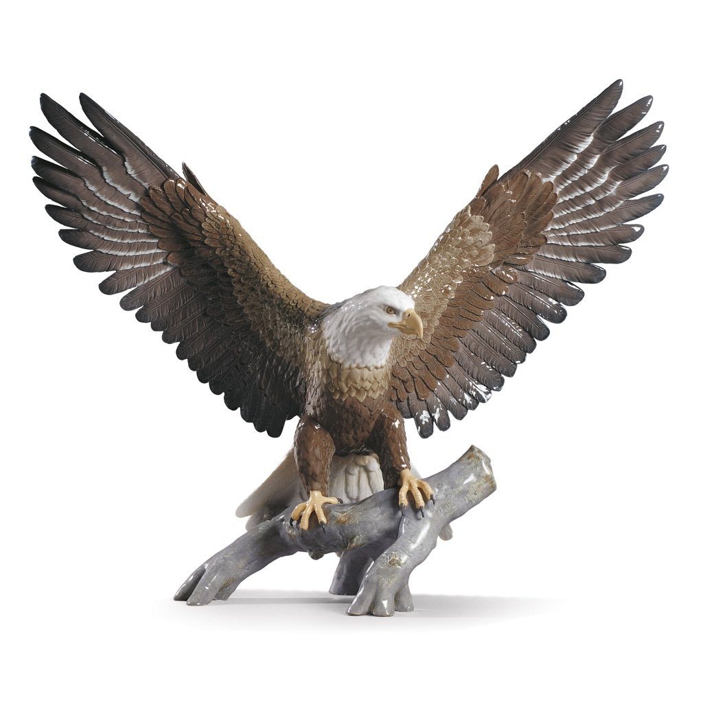 Exquisite Handmade Lladro Porcelain Freedom Eagle Figurine
