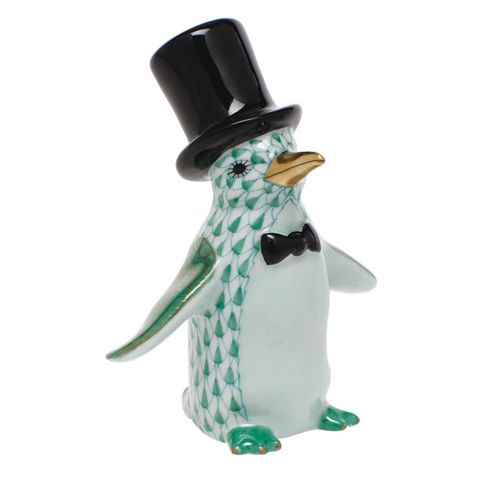 Exquisite Hand - painted Herend Tuxedo Penguin Porcelain Figurine