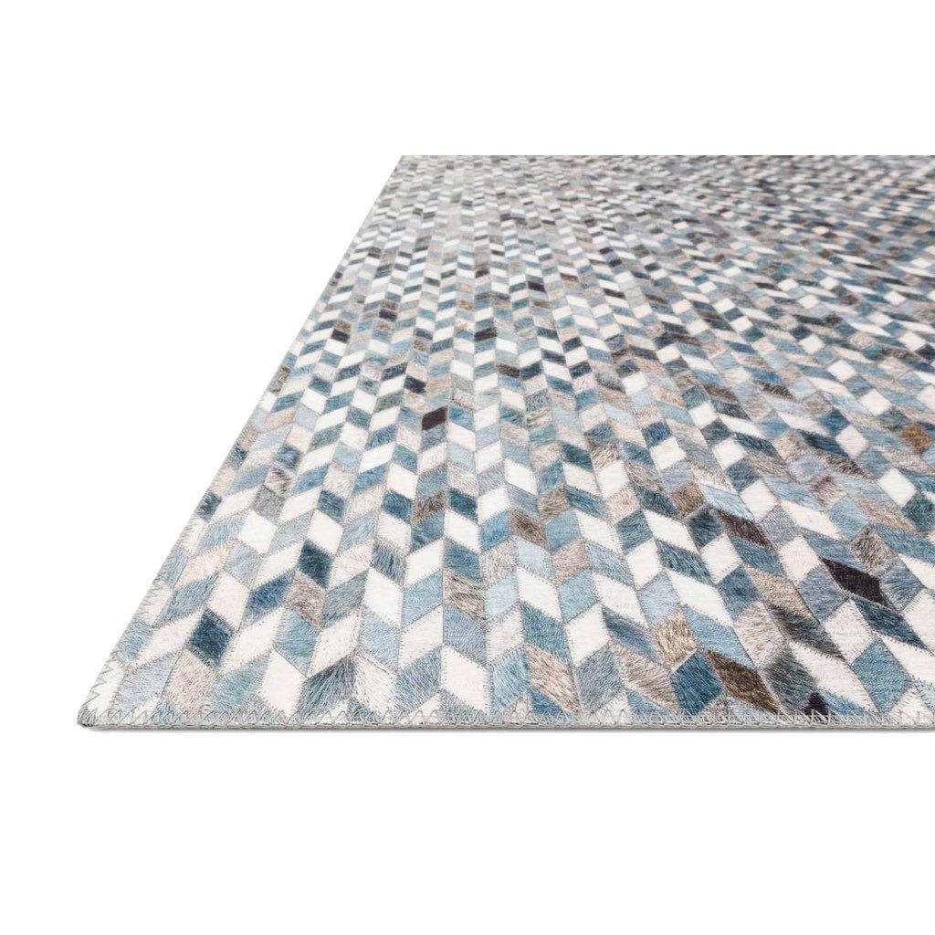 Loloi II Maddox MAD 08 Soft Ocean Blue & Grey Power - Loomed Area Rug