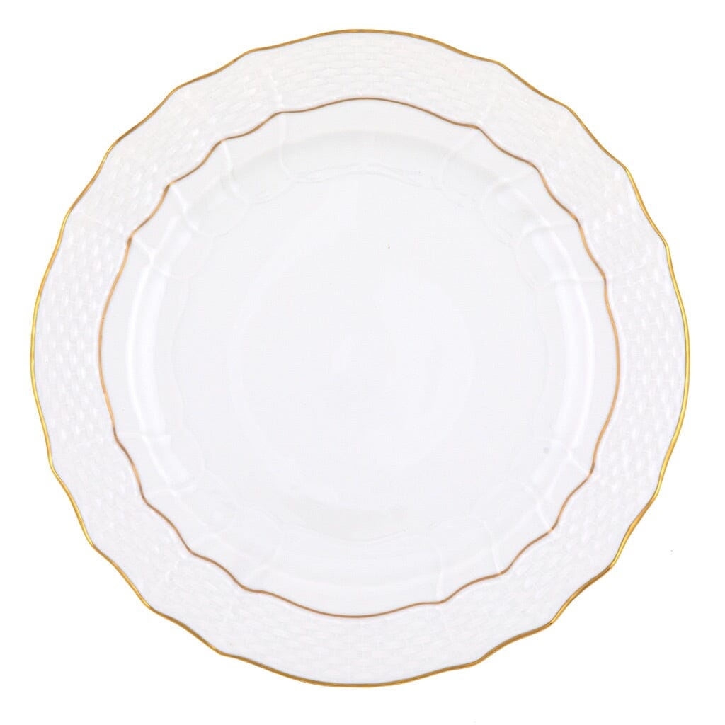 Exquisite Herend Service Plate with 24K Golden Edge Decoration