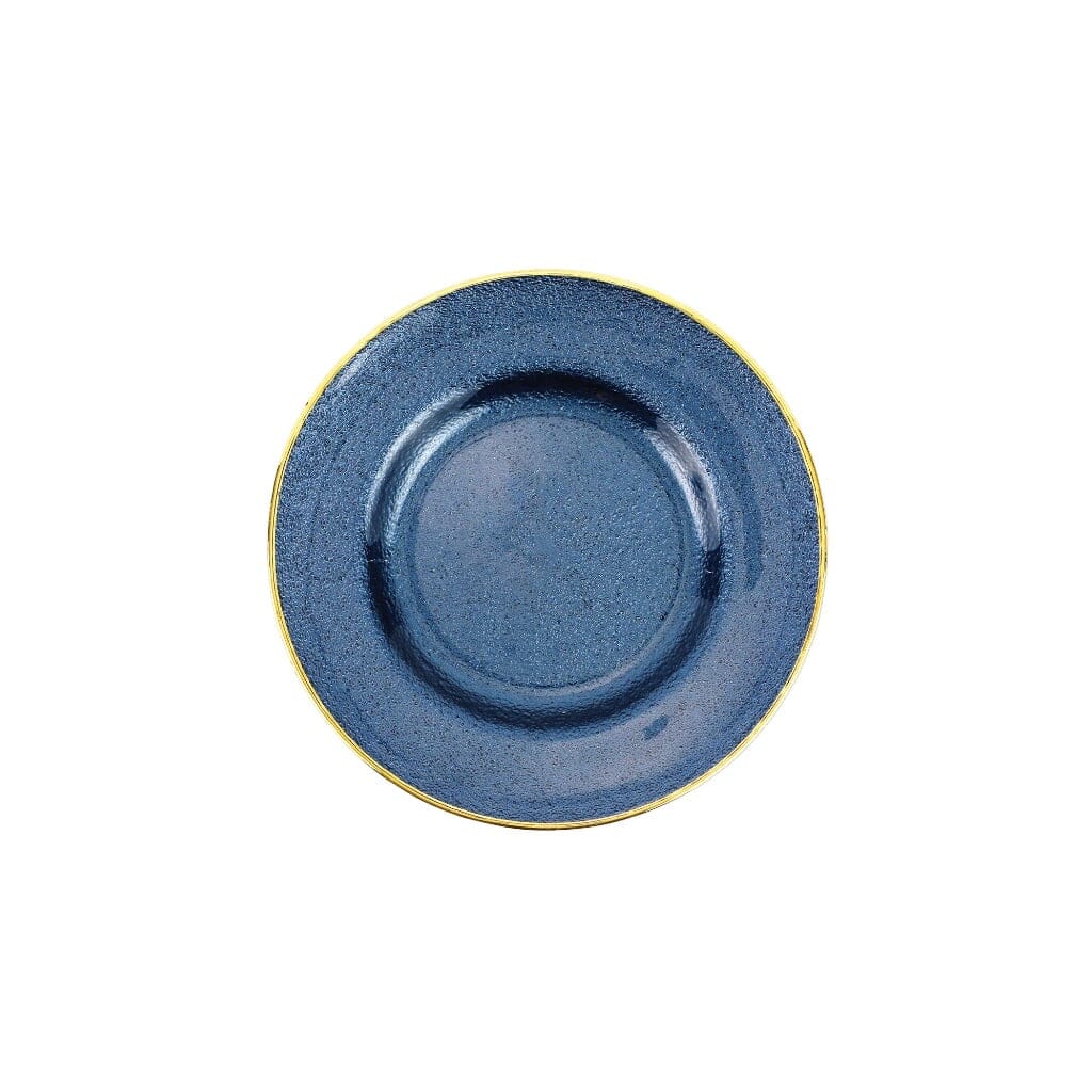 Vietri Elegant Metallic Glass Salad Plate with Gold Rim