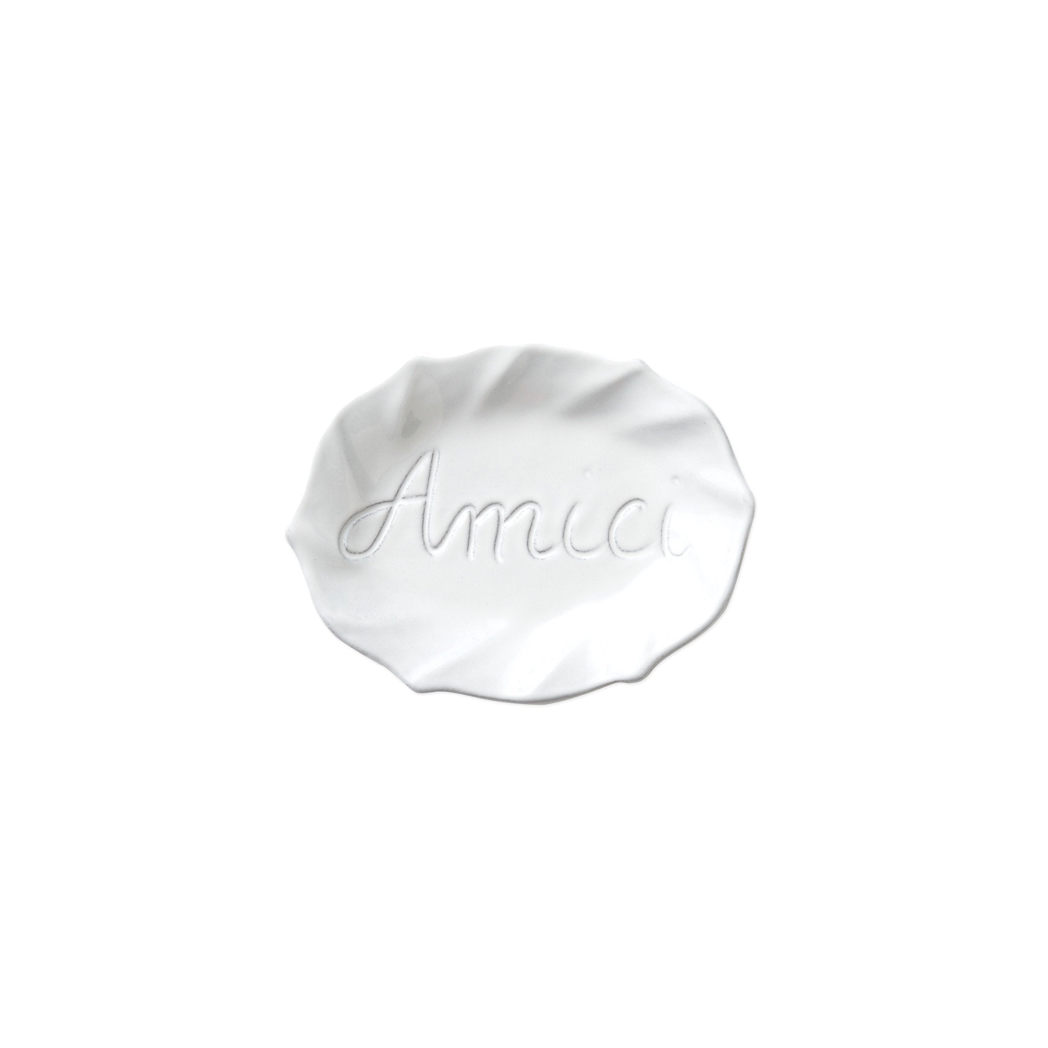 Vietri Handmade Incanto Ruffle Amici Plate from Italian Countryside