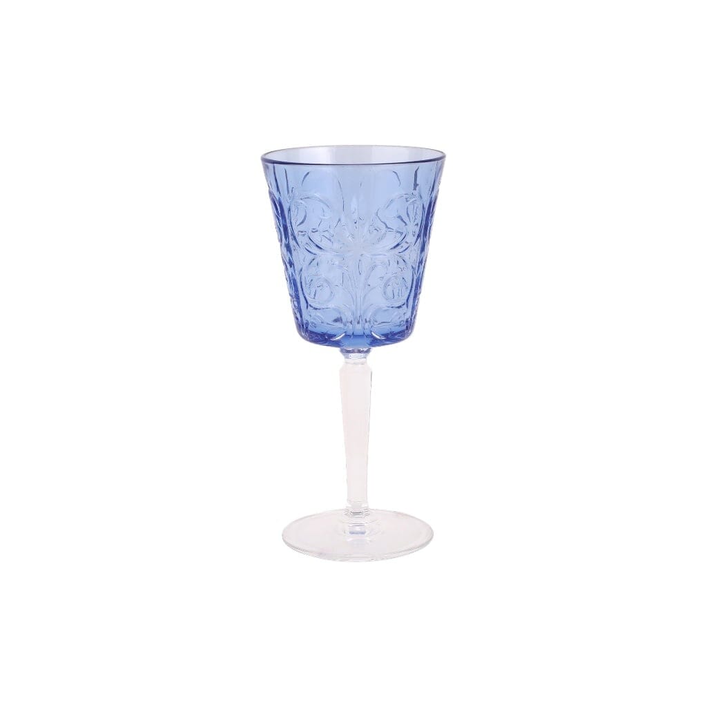 Vietri Handmade Barocco-Style 8 oz Wine Glass with Intricate Etchings