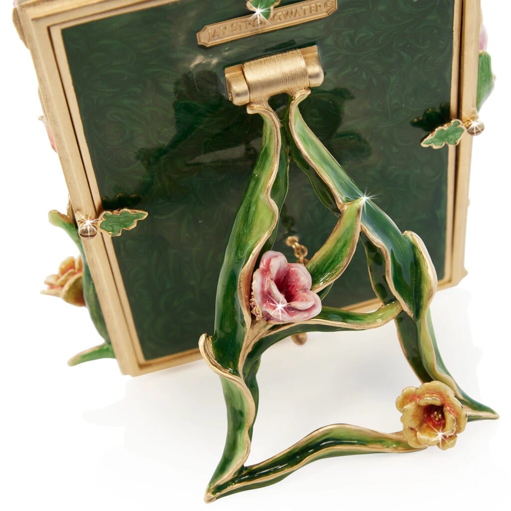 Jay Strongwater 5x7 Evelyn Tulip Frame with Enameled Bouquet