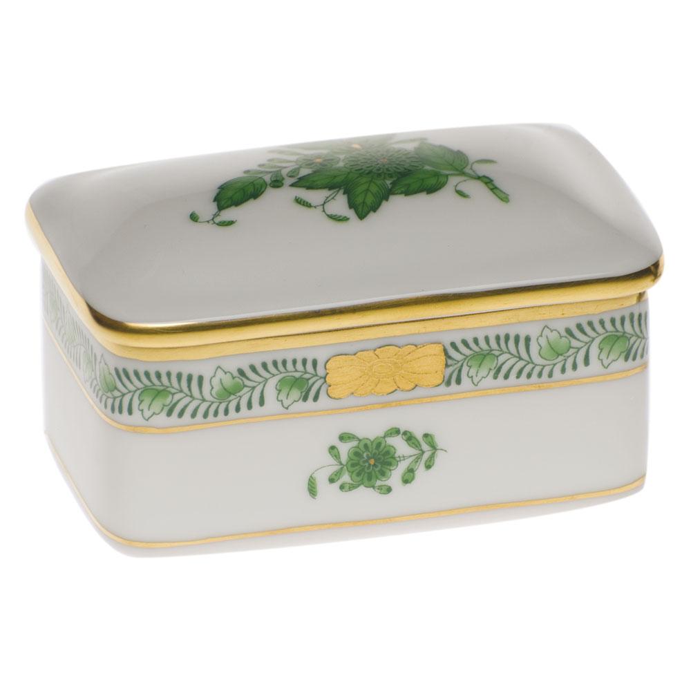 Handmade and Hand - painted Herend Rectangular Porcelain Box