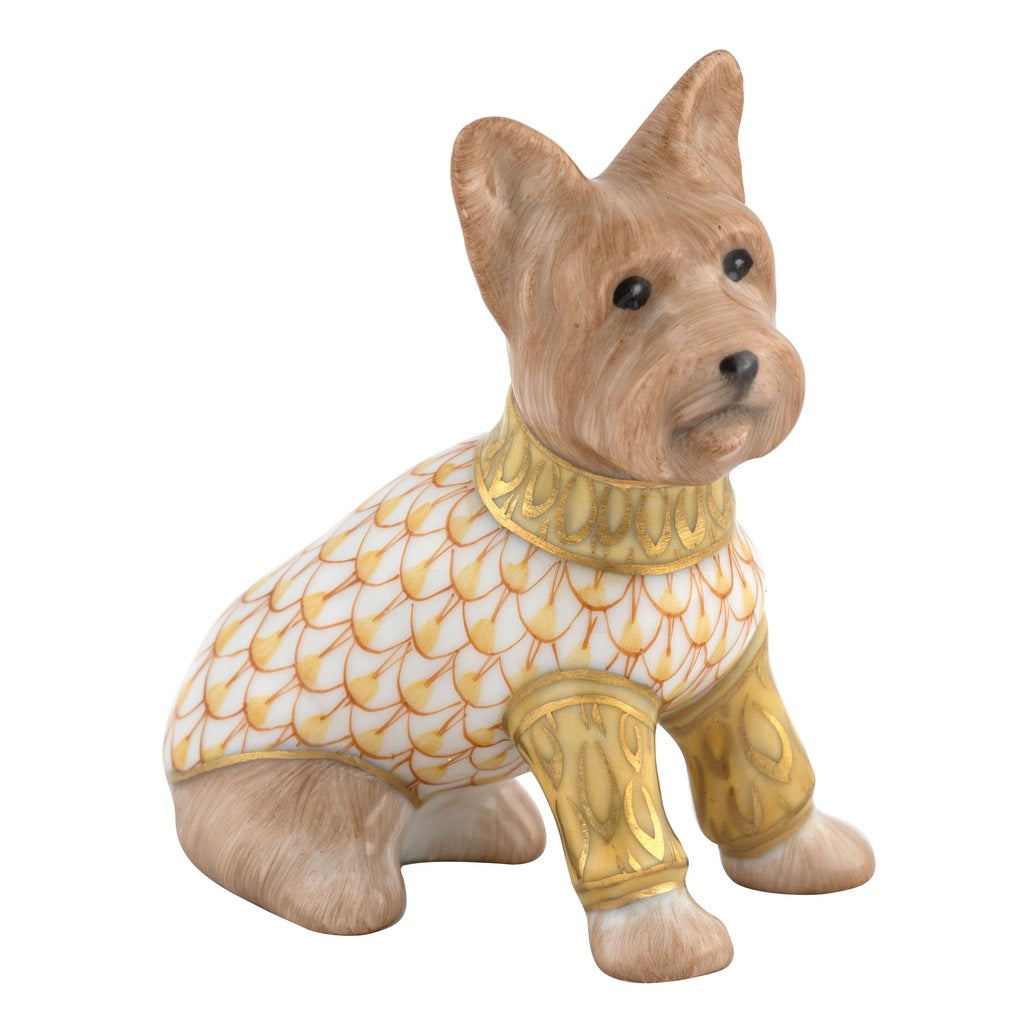 Handmade Herend Porcelain Yorkshire Terrier Figurine, 2022 Edition