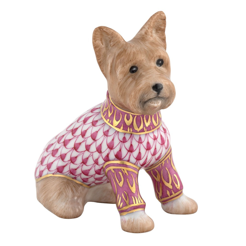 Handmade Herend Porcelain Yorkshire Terrier Figurine, 2022 Edition