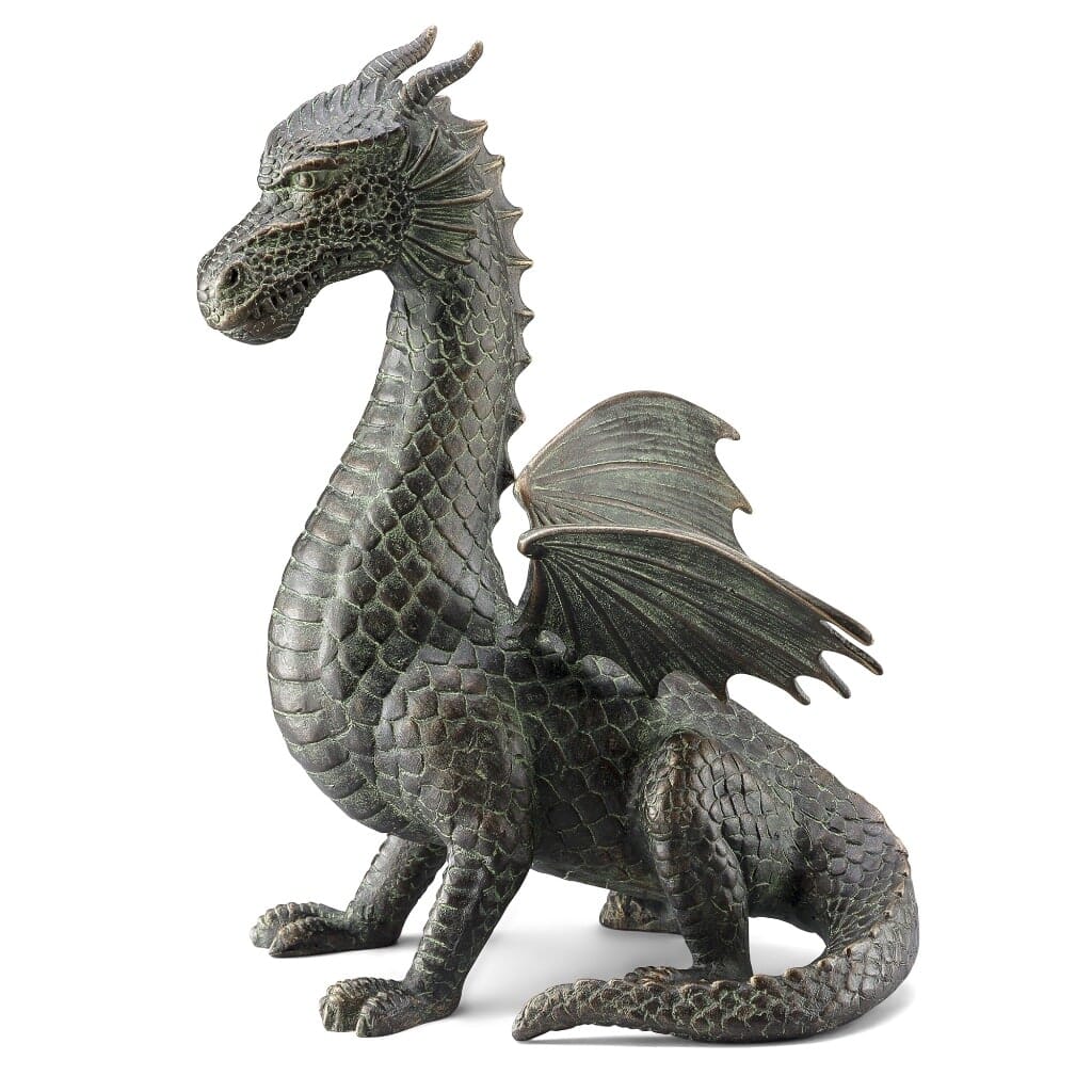SPI Aluminum Hand - Cast Winged Dragon Sculpture for Outdoor Gardens