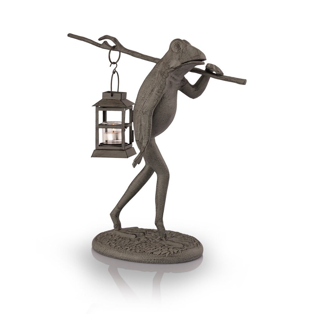 Aluminum & Iron Hand - Cast SPI Garden Decorative Walking Frog with Lantern