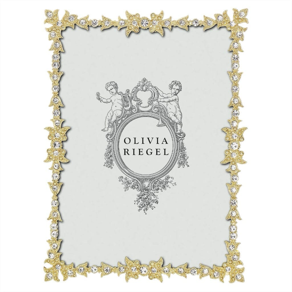 Luxurious Olivia Riegel 5 x 7 Gold Frame with Swarovski Crystals