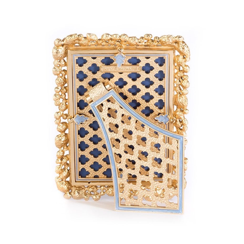 Jay Strongwater Oceana 4 x 6 Emery Bejeweled Gold-Enameled Frame
