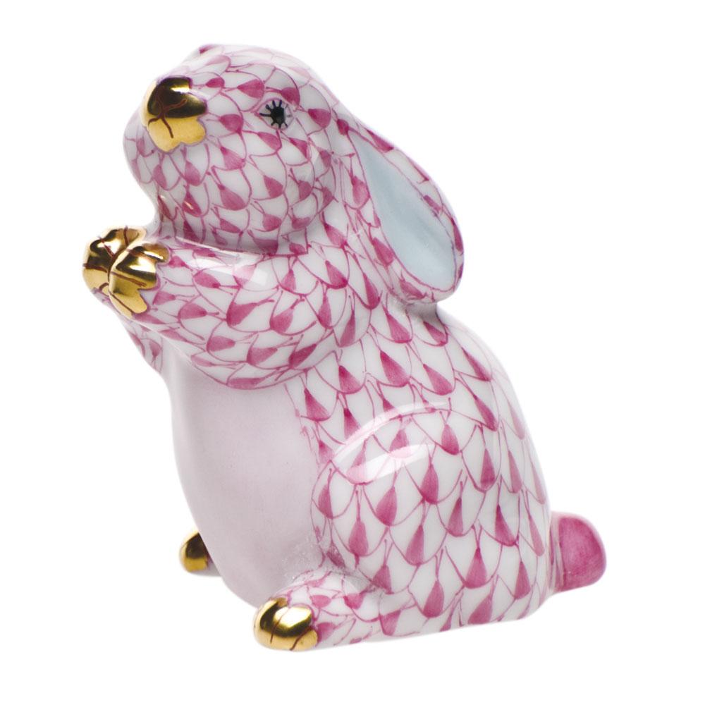 Herend Handmade Porcelain Pudgy Bunny Decorative Figurine