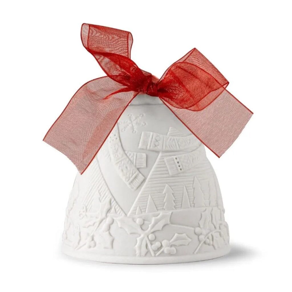 2024 Lladro Hand - crafted Porcelain Christmas Bell Ornament with Re - Deco Red Design
