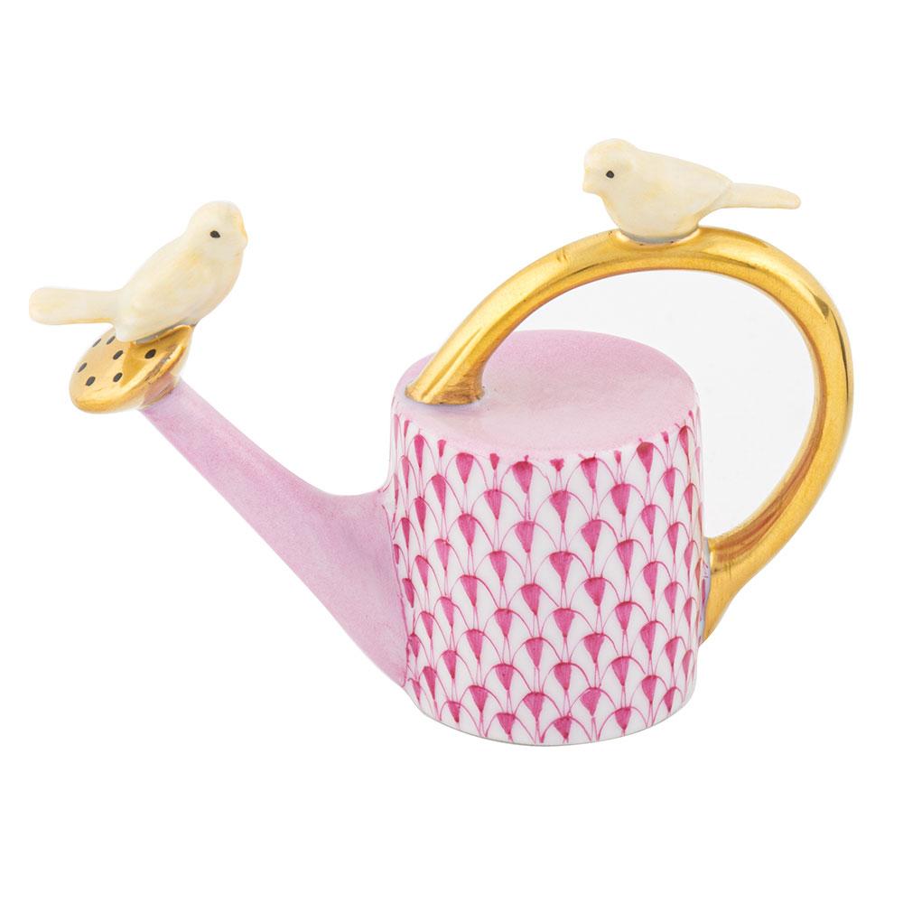 Exquisite Herend Hand - painted Porcelain Watering Can Decorated with Birds Figurine
