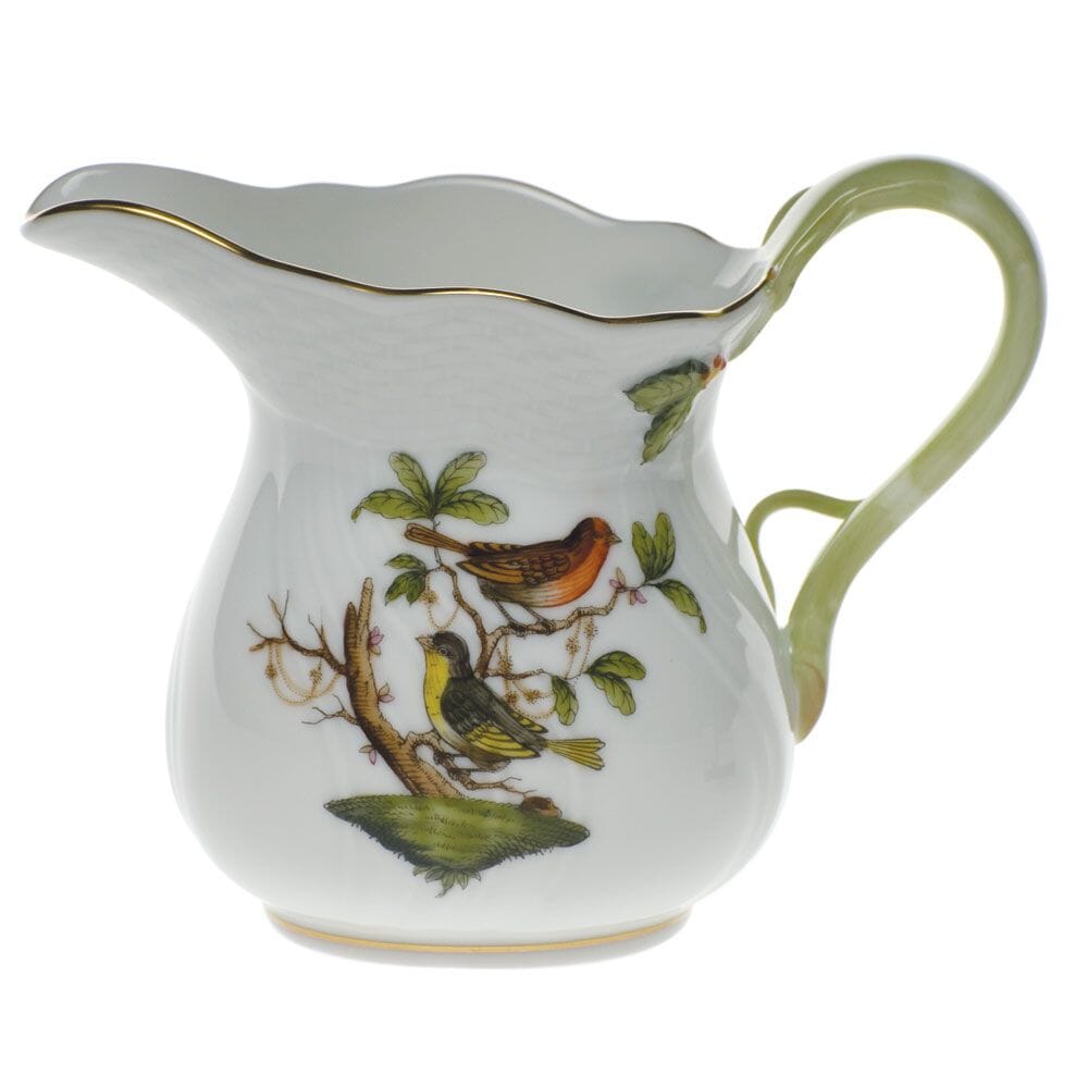 6 oz. Handmade Herend Rothschild Bird Porcelain Creamer with 24K Gold Accents