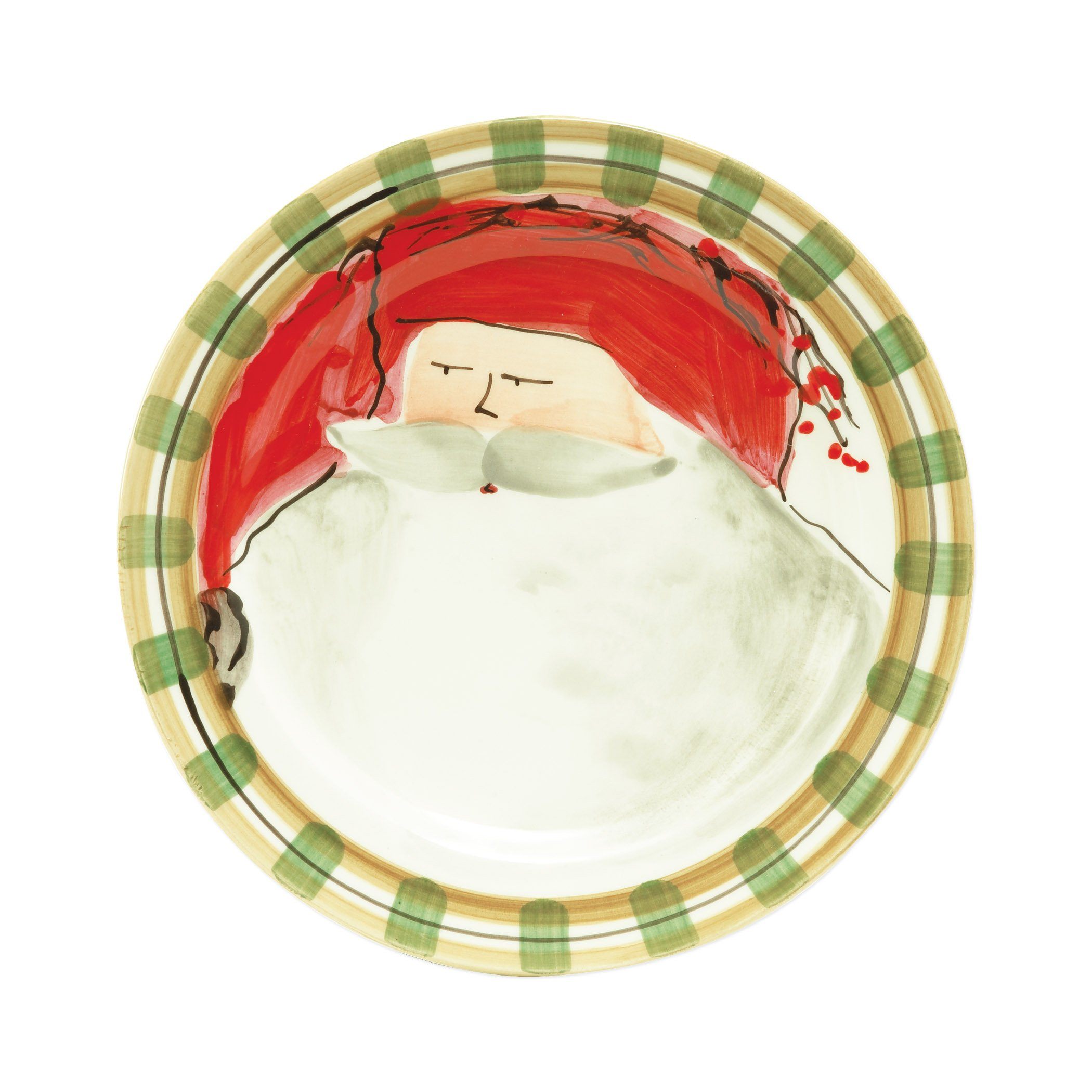 Vietri Handmade Old St. Nick Red Hat Dinner Plate, 10.75 - inch