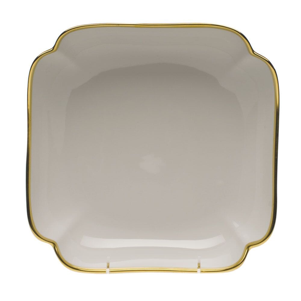 Exquisite Herend Gwendolyn 11in Square Porcelain Fruit Dish with 24K Gold Trim