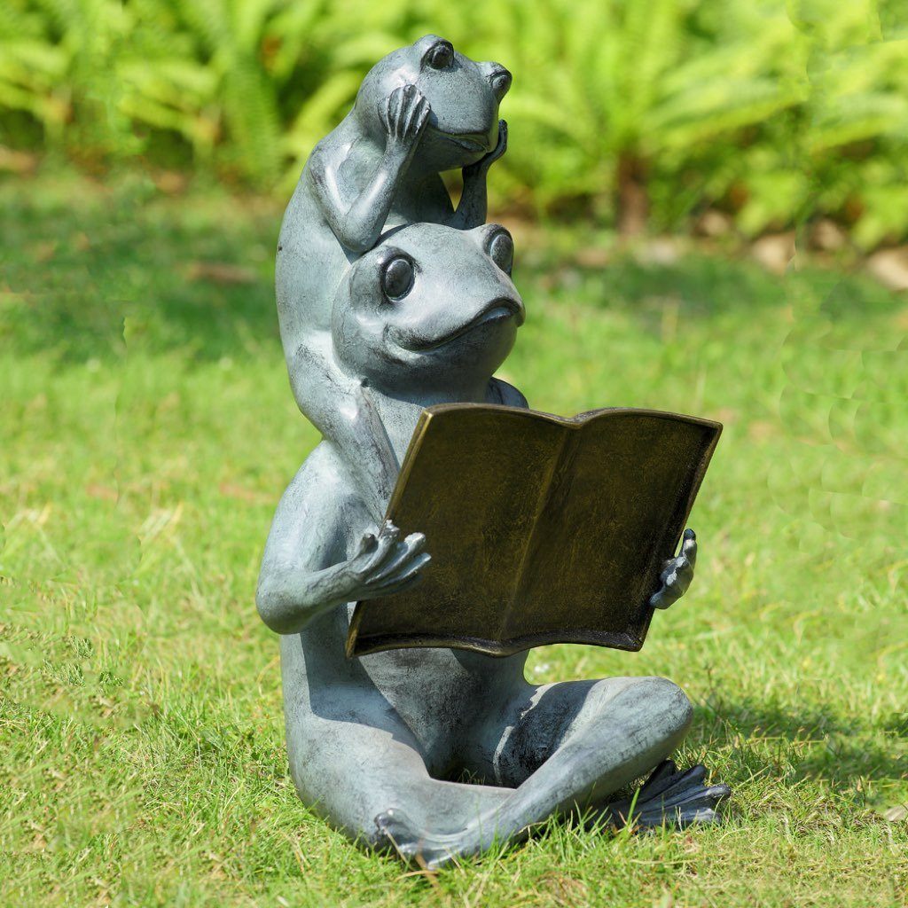 SPI Garden Decorative Eager Readers Frog Family Sculpture