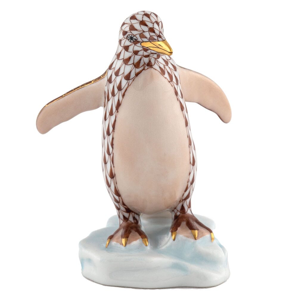 Hand - painted Hungarian Herend Waddling Penguin Porcelain Figurine