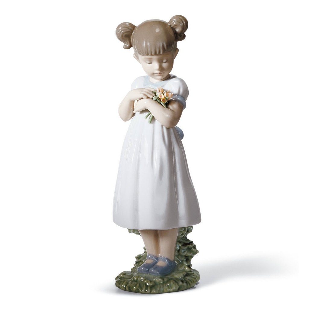Exquisite Lladro Handmade Porcelain Flowers - Present Mommy Figurine