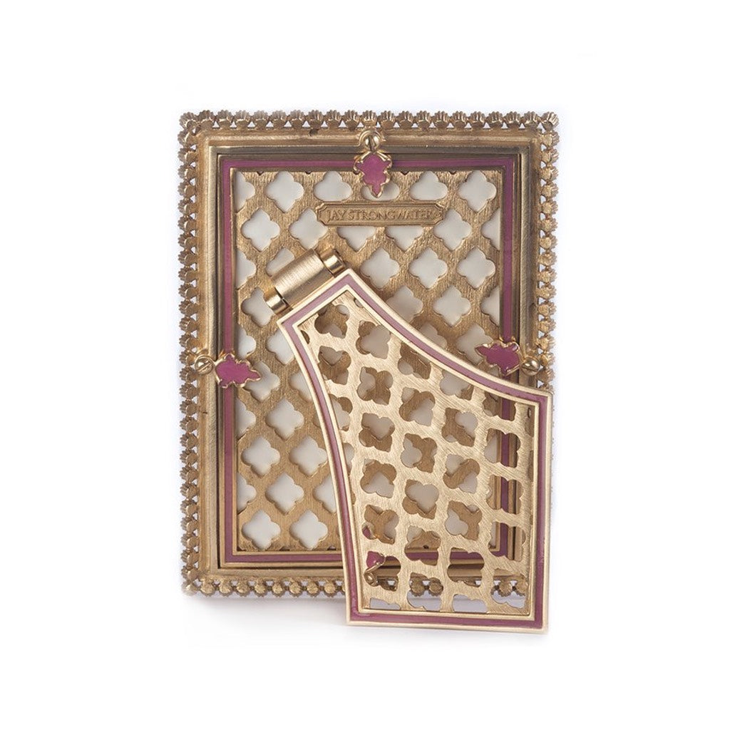 Jay Strongwater Lorraine Decorative 4 x 6 Picture Frame in Rose Shade with Stone Edge
